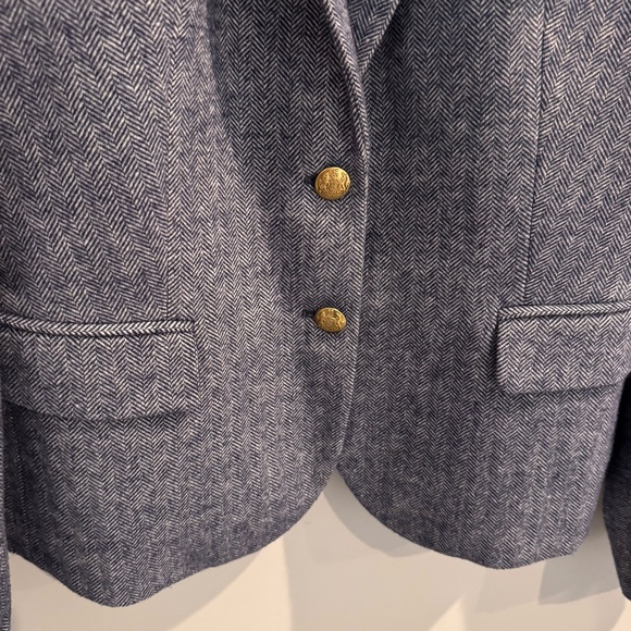 NEW J. Crew Herringbone Wool Blend Schoolboy Blazer in Blue, Size 14 - Picture 6 of 12
